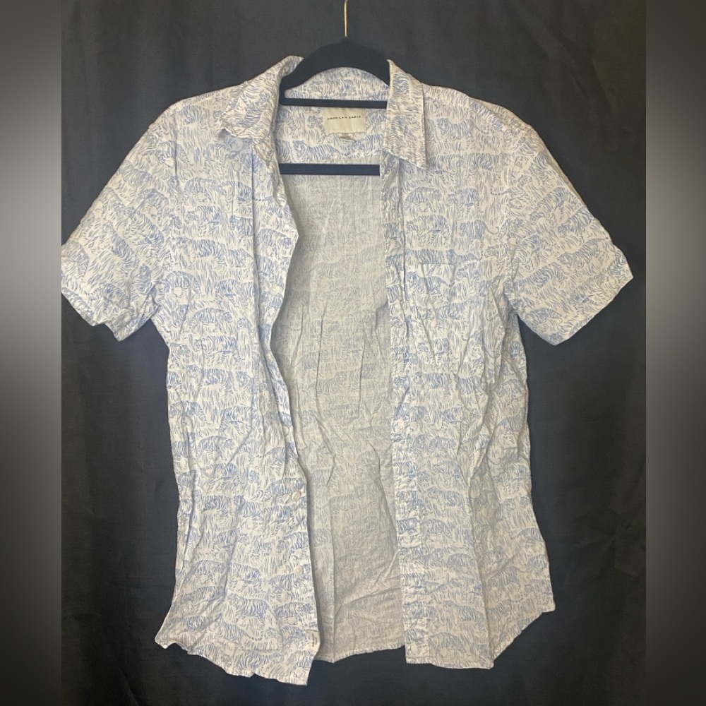 Tiger Print Button Up